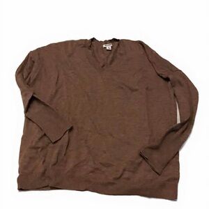 Women's Brown V-Neck Sweater - Classic Everyday Knit